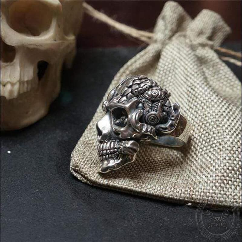 The Expendables Brass Skull Steampunk Ring
