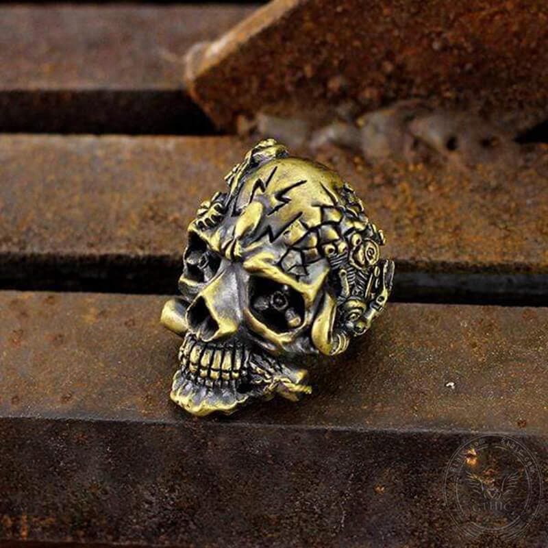 The Expendables Brass Skull Steampunk Ring