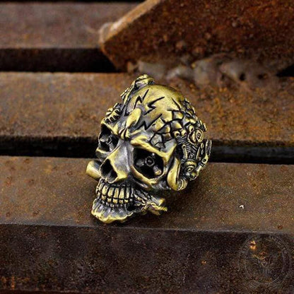 The Expendables Brass Skull Steampunk Ring