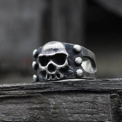 Punk Sterling Silver Skull Ring
