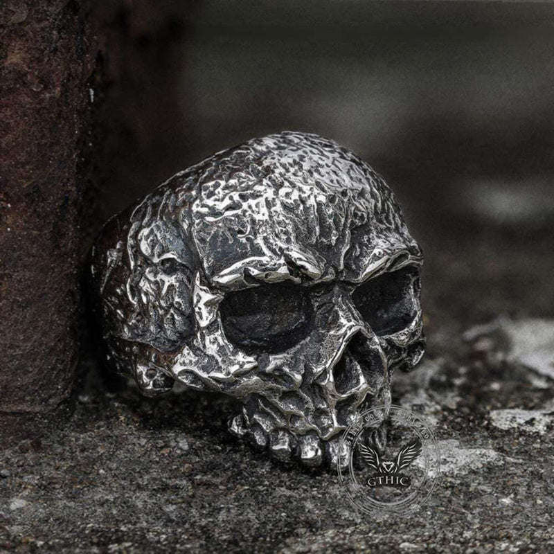 Rugged Stainless Steel Skull Ring