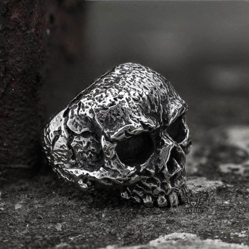 Rugged Stainless Steel Skull Ring