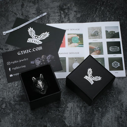 Wild Wolf 316l Stainless Steel Viking Ring