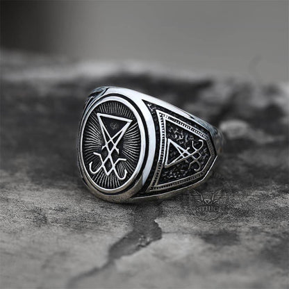 Gthic Sigil of Lucifer Stainless Steel Ring