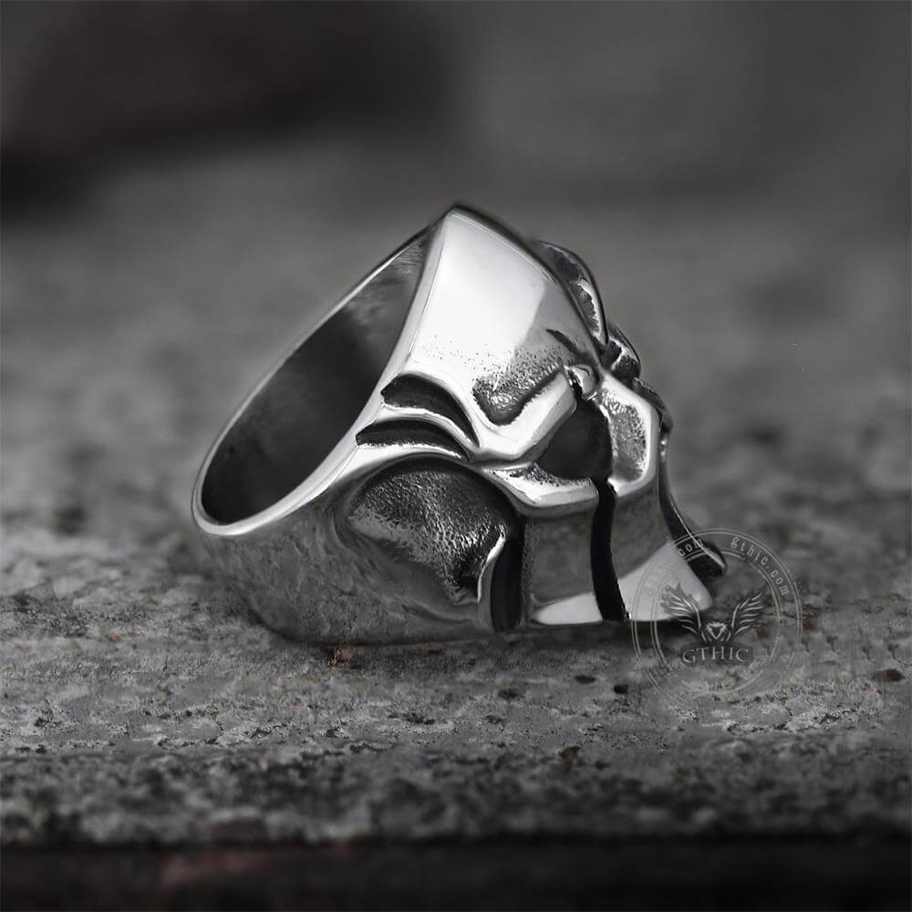 Gthic Sparta Stainless Steel Skull Ring
