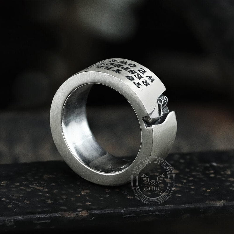 Half-faced Skull Sterling Silver Ring
