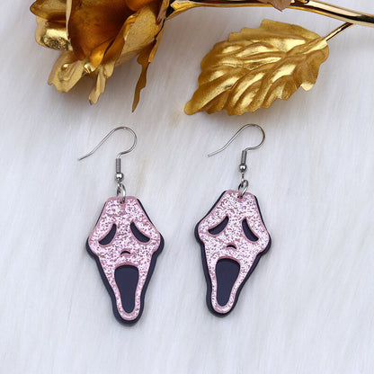 Halloween Grimace Skull Acrylic Earrings