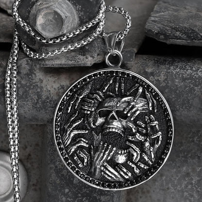 Halloween Hell Ghost Stainless Steel Pendant