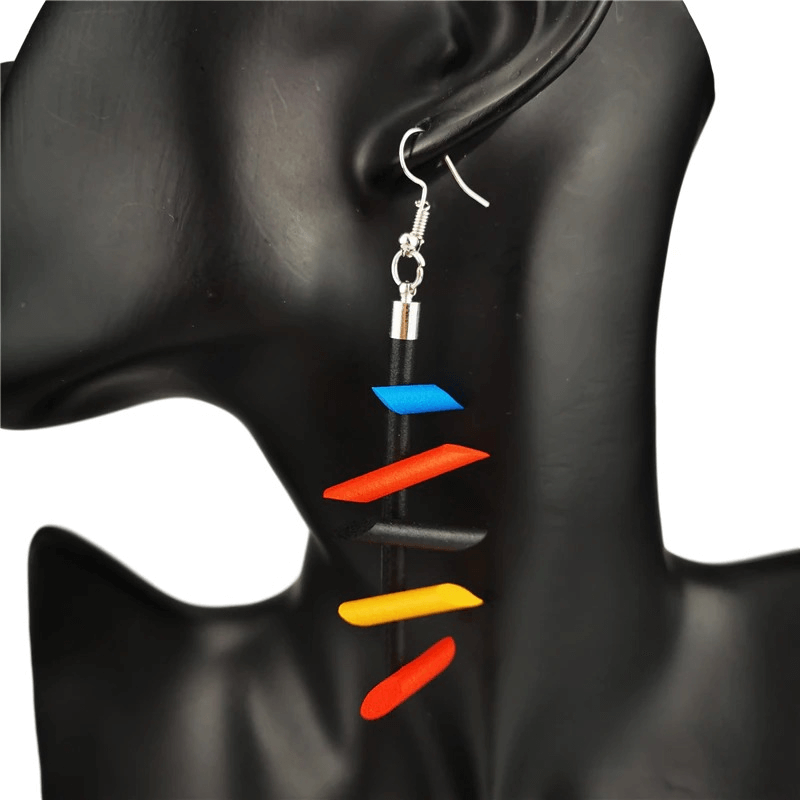 Handmade Rubber Long Earrings for / Gothic Strange Silicone Jewelry