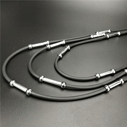 Handmade Rubber Necklaces / Black Rope Jewelry / Bohemia Statement Pendant Necklaces
