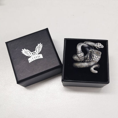 The Three-headed Serpent Sterling Silver Snake Ring