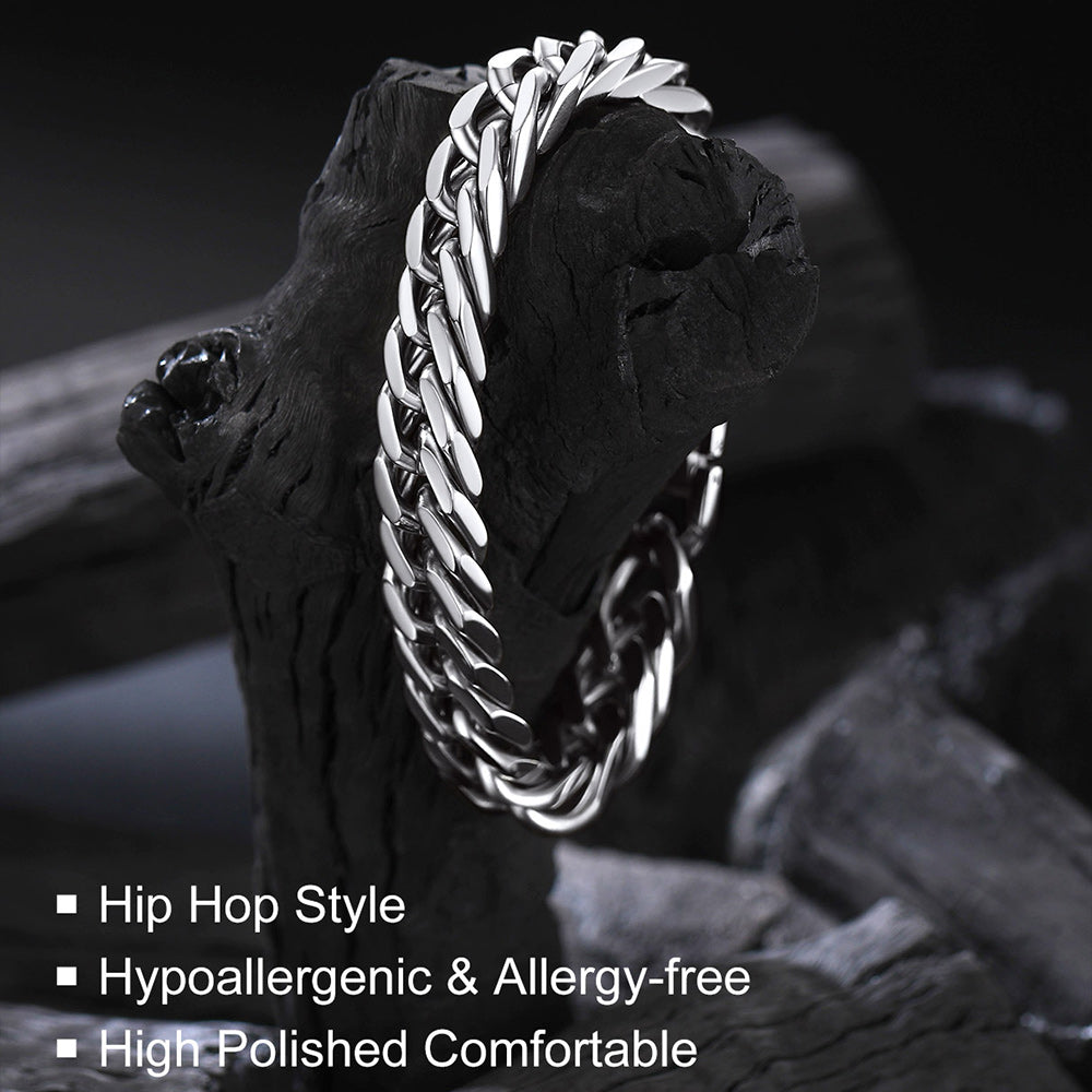 Miami Cuban Link Chain Bracelet for in Stainless Steel