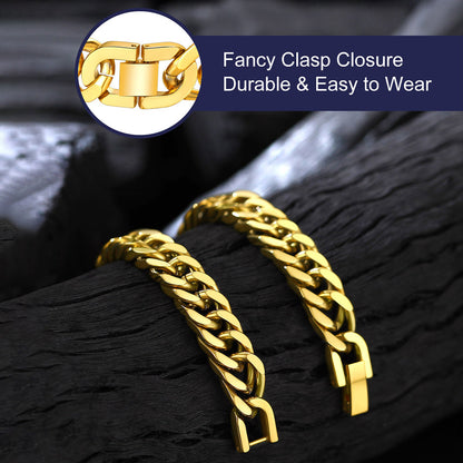 Cuban Chain Bracelet Gift for /dad/son, 8/12/17mm Width