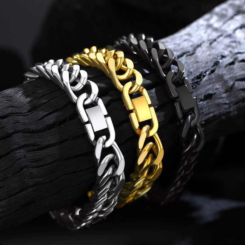 Cuban Chain Bracelet Gift for /dad/son, 8/12/17mm Width