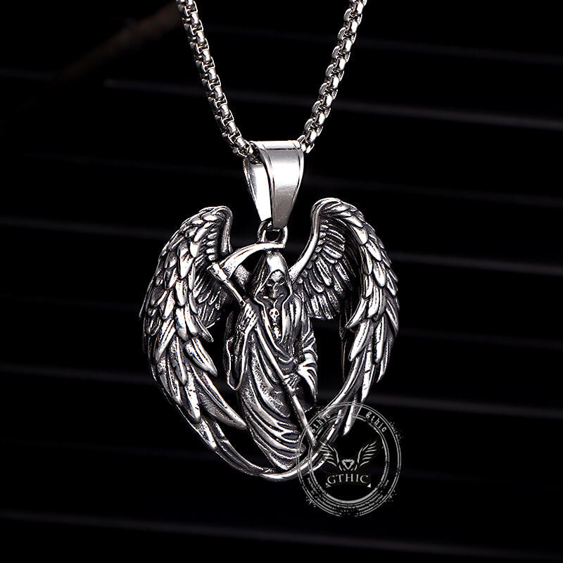 Hip Hop Scythe Grim Reaper Stainless Steel Pendant