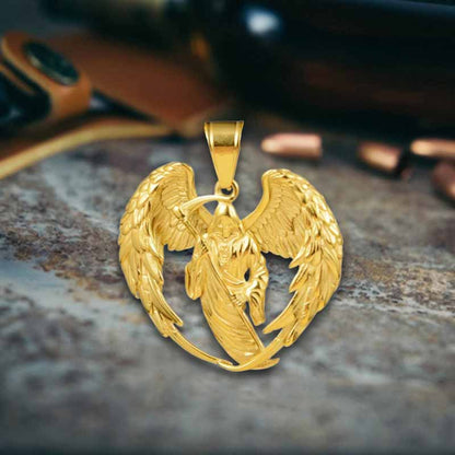 Hip Hop Scythe Grim Reaper Stainless Steel Pendant
