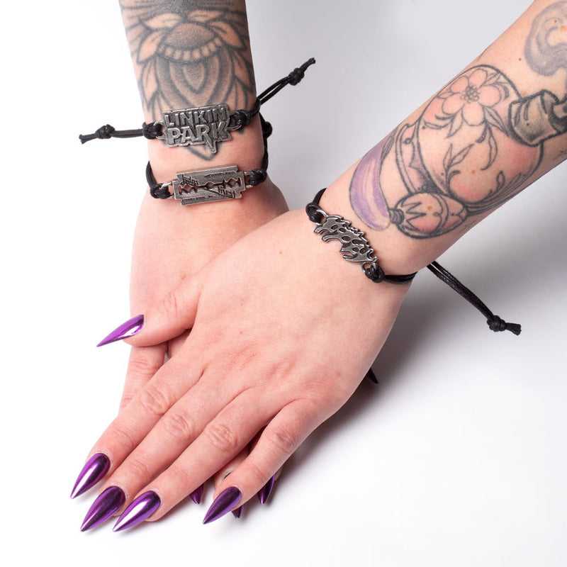 Judas Priest Razorblade Wrist Wrap Bracelet by Alchemy Gothic
