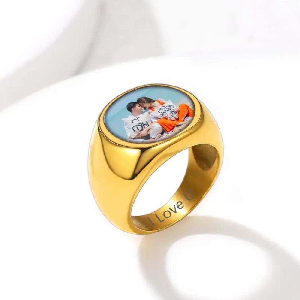 Personalized Photo Ring Memorial Gift for