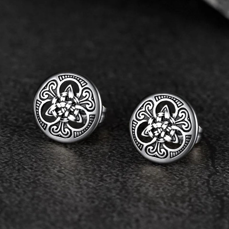 Round Irish Celtic Knot Stud Earrings for