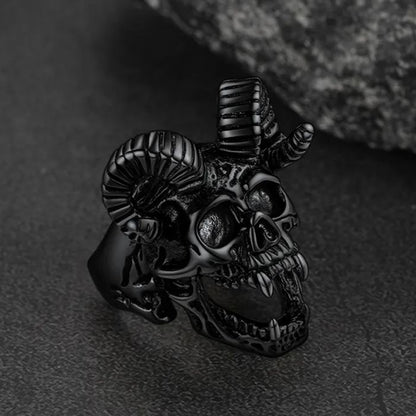 Satanic Baphomet Goat Skull Ring for