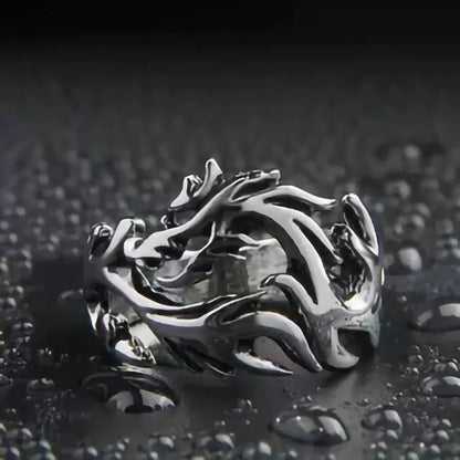 Stainless Steel Punk Flame Ring for