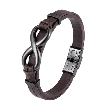 Infinity Logo Special Popular Pattern Bracelet / Stainless Steel Leather Bracelet