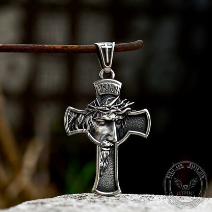 Inri Christian Cross Pure Tin Necklace