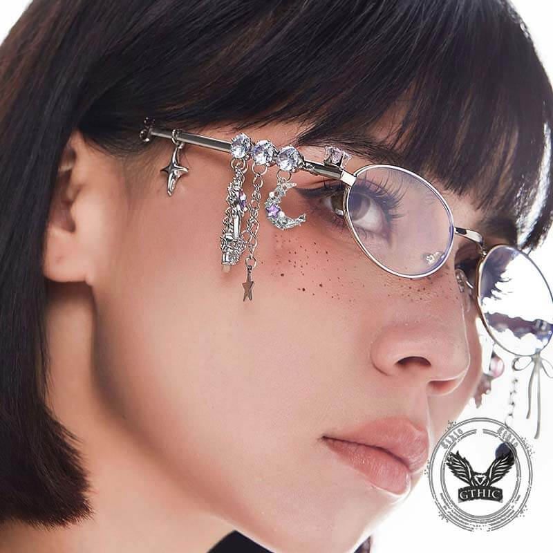 Japanese Star Bow Decorated Oval Frame Pc Sunglasses