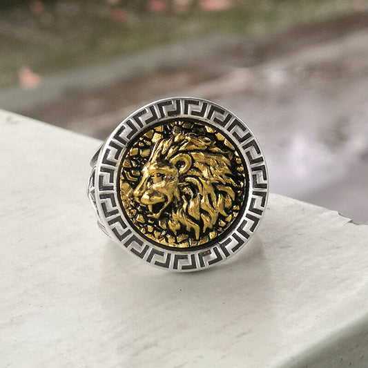 King of the Prairie Sterling Silver Lion Ring