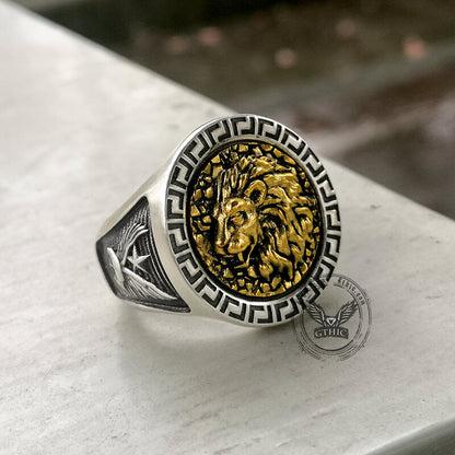 King of the Prairie Sterling Silver Lion Ring