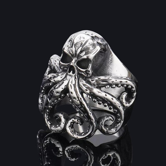 Kraken Octopus Skull Ring