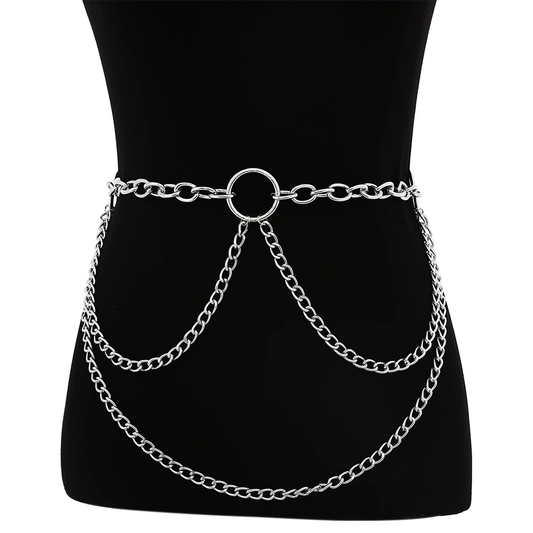 Layered Metal Chain Belt for / Accessory Waist Body