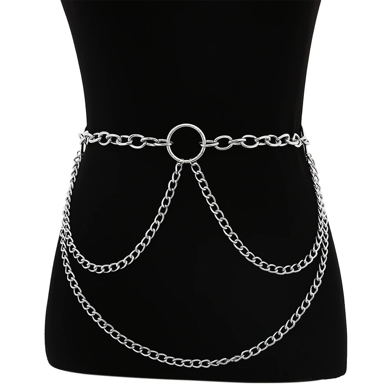 Layered Metal Chain Belt for / Accessory Waist Body