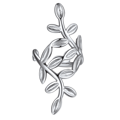 Sterling Silver Leaf Non Piercing Clip on Cartilage Ear Cuff Earrings 1pc