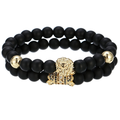 Lion Bracelet With Stone Beads / Stylish Jewelry / Alternative Bracelet