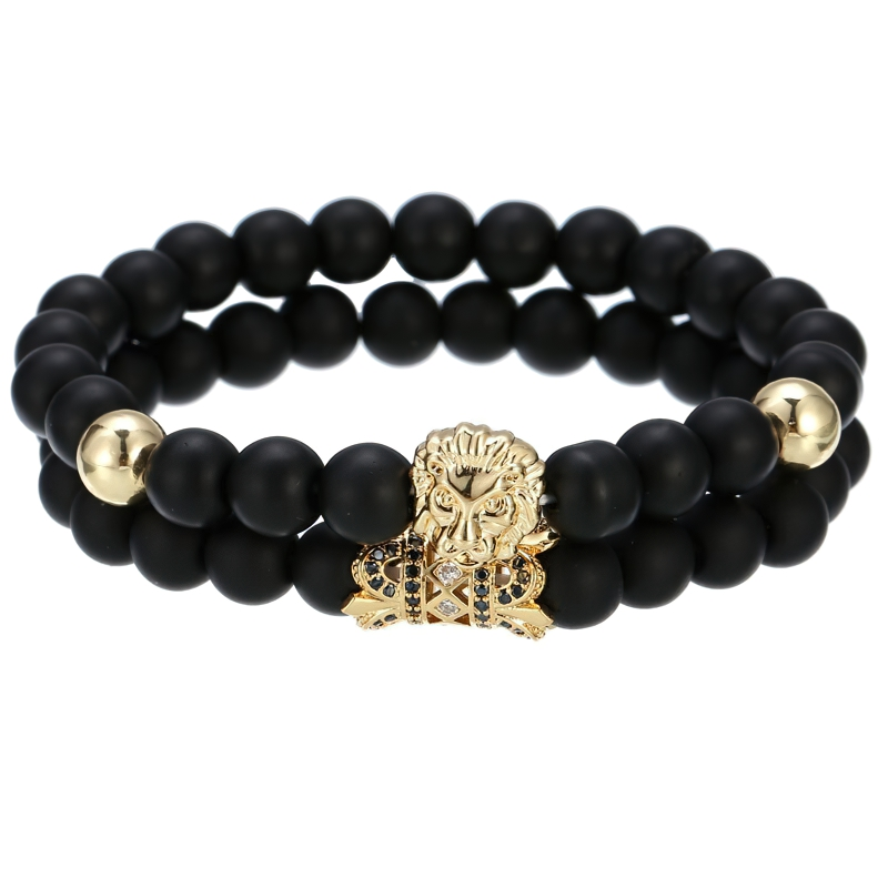 Lion Bracelet With Stone Beads / Stylish Jewelry / Alternative Bracelet