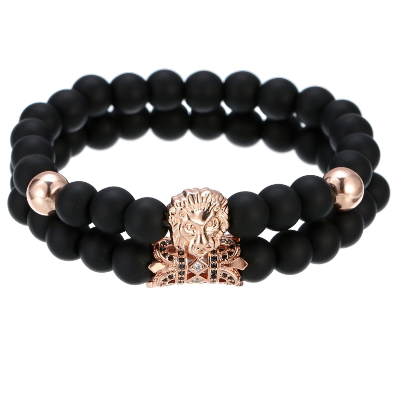 Lion Bracelet With Stone Beads / Stylish Jewelry / Alternative Bracelet