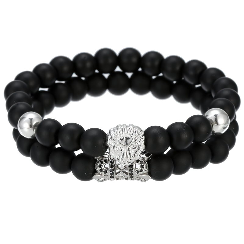 Lion Bracelet With Stone Beads / Stylish Jewelry / Alternative Bracelet