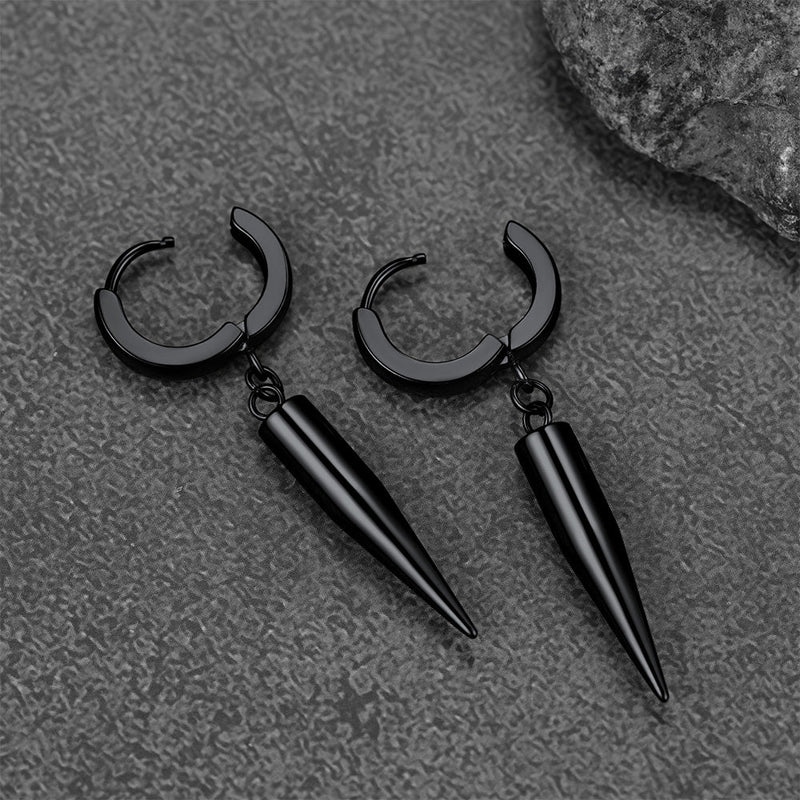 Punk Long Spike Dangle Hoop Earrings for