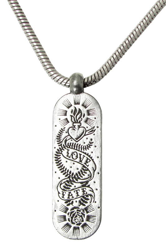 Love and Fate Pendant Necklace With Engraved Symbols