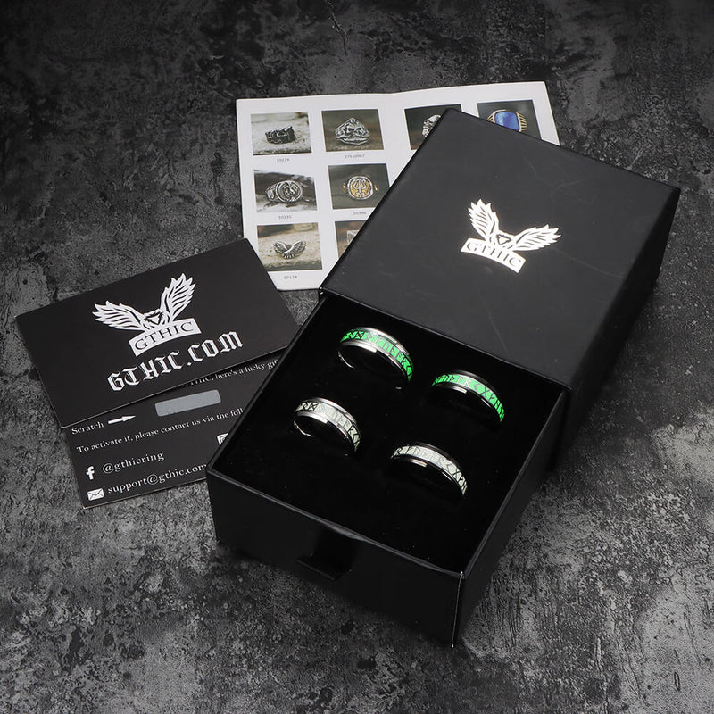 Luminous Runes Stainless Steel Ring