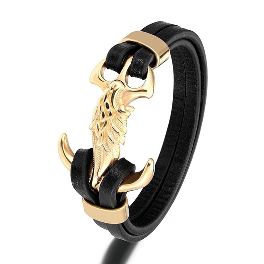 Stainless Steel Bracelet With an Wing / Anchor Bracelets in Punk Style