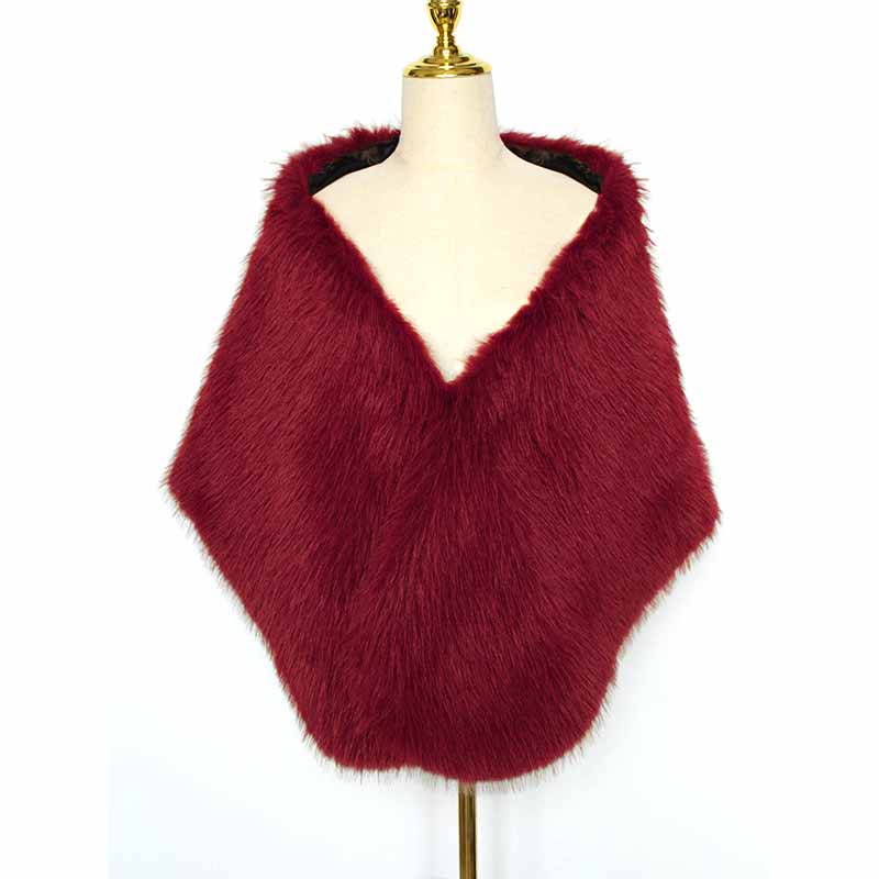 Faux Fur Party Dress Cape Plush Shawl