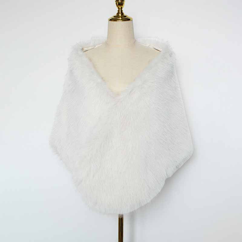 Faux Fur Party Dress Cape Plush Shawl
