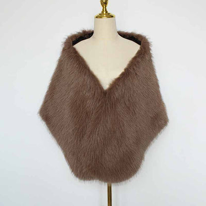 Faux Fur Party Dress Cape Plush Shawl