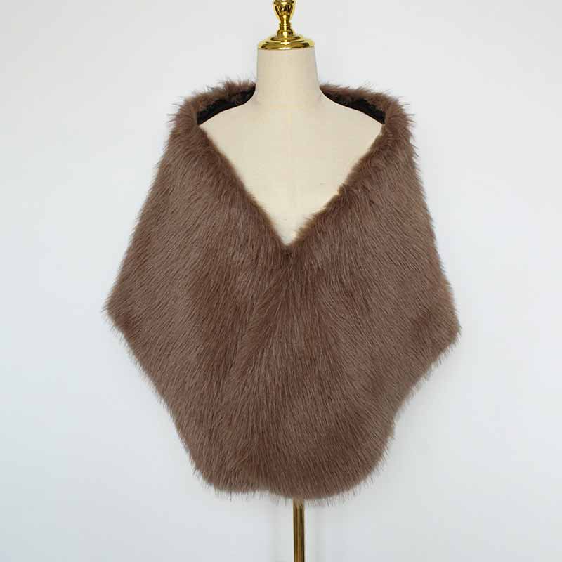 Faux Fur Party Dress Cape Plush Shawl