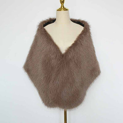Faux Fur Party Dress Cape Plush Shawl