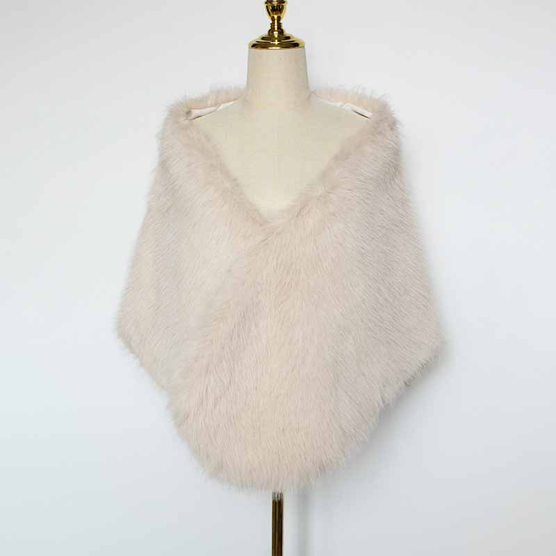 Faux Fur Party Dress Cape Plush Shawl