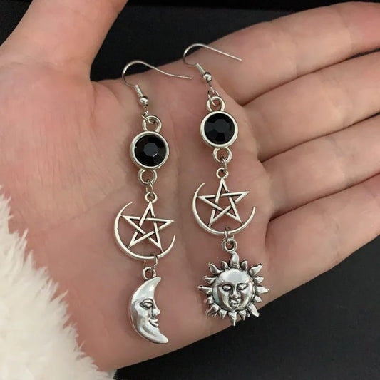 Mystical Pentacle Amulet Drop Earrings