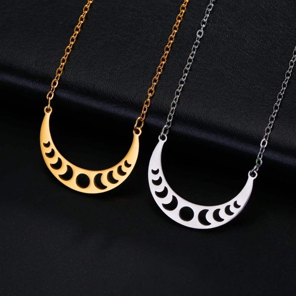 Lunar Phases Crescent Moon Necklace